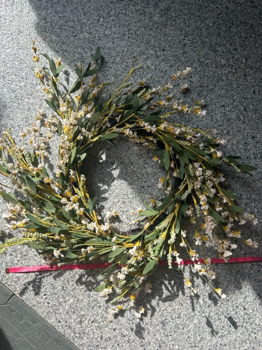Floral Wreath with White and Green Accents